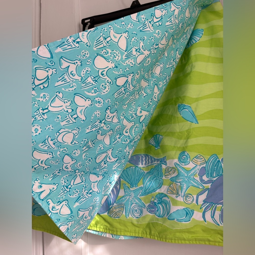 Lilly Pulitzer Lime Green Coastal Seashell Print A-Line Skirt,Sz: 8 - Picture 3 of 8
